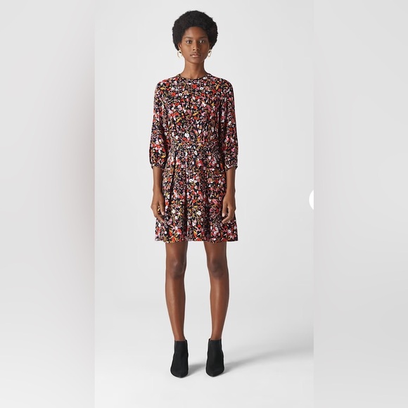 Whistles Pink Floral Meadow Flippy Dress - Picture 1 of 4